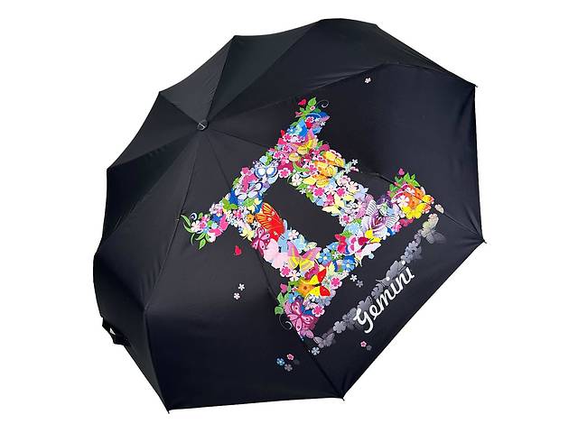 Женский зонт-автомат 'Зодиак' в подарочной упаковке с платком от Rain Flower Близнецы Gemini (mini) 01040-7