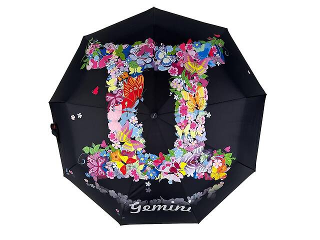 Женский зонт-автомат 'Зодиак' в подарочной упаковке с платком от Rain Flower Близнецы Gemini 01040-8