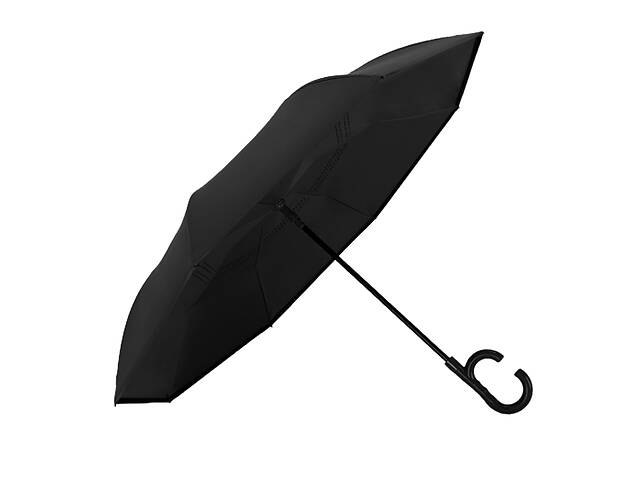 Женский зонт наоборот Up-Brella 1166 Черный (11203-64614)
