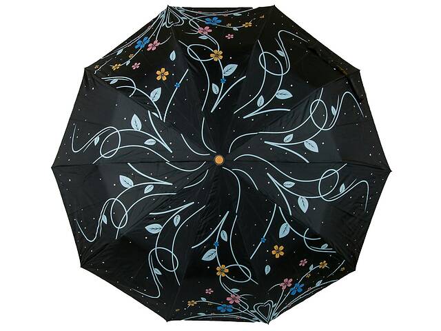 Женский зонт полуавтомат Bellisimo Черный (PODM529-4)