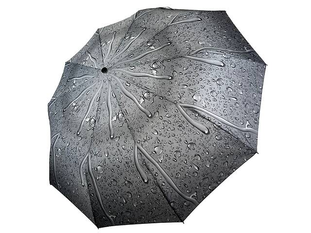 Женский зонт полуавтомат 'Капли дождя' от S&L на 10 спиц черная ручка 01605Р-5