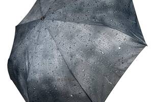Женский зонт полуавтомат 'Капли дождя' от Toprain на 8 спиц черная ручка 02058-4