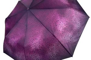 Женский зонт полуавтомат 'Капли дождя' от Toprain на 8 спиц фиолетовый 02058-5