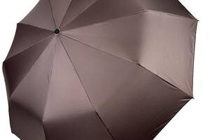 Женский зонт полуавтомат на 10 спиц антиветер с принтом городов внутри от Bellissimo коричневый М 0628-1
