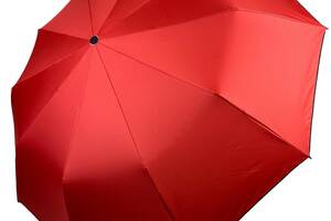 Женский зонт полуавтомат на 10 спиц антиветер с принтом городов внутри от Bellissimo красный М 0628-8