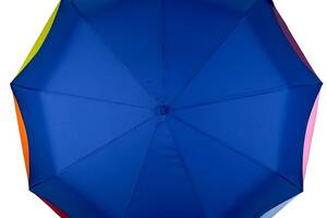 Женский зонт полуавтомат на 9 спиц антиветер от Frei Regen с радужным краем синий 02039-6