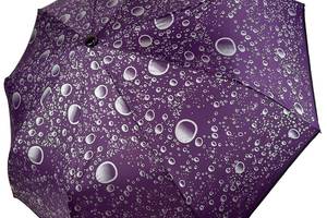 Женский зонт полуавтомат на 9 спиц антиветер с пузырями от Toprain фиолетовый TR0541-9
