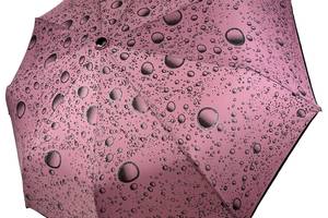Женский зонт полуавтомат на 9 спиц антиветер с пузырями от Toprain нежно-розовый TR0541-8