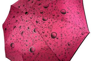 Женский зонт полуавтомат на 9 спиц антиветер с пузырями от Toprain ярко-розовый TR0541-7
