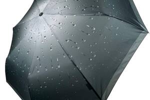 Женский зонт полуавтомат Toprain на 8 спиц с принтом капель серая ручка 02056-5