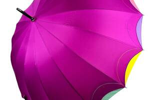 Женский зонт-трость полуавтомат на 16 спиц от Susino с разноцветными краями фиолетовый Sys 031087-5