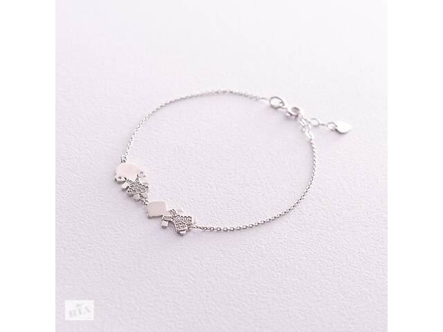 Золотой браслет Мальчик и девочка с фианитами б02552 Оникс 19 - Фото 1