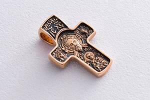 Золотой православный крест с чернением п02573 Оникс