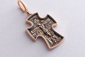 Золотой православный крестик п02429 Оникс