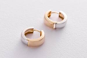 Золотые серьги - кольца без камней с05275 Оникс