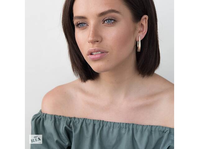 Золотые серьги с04273 Оникс