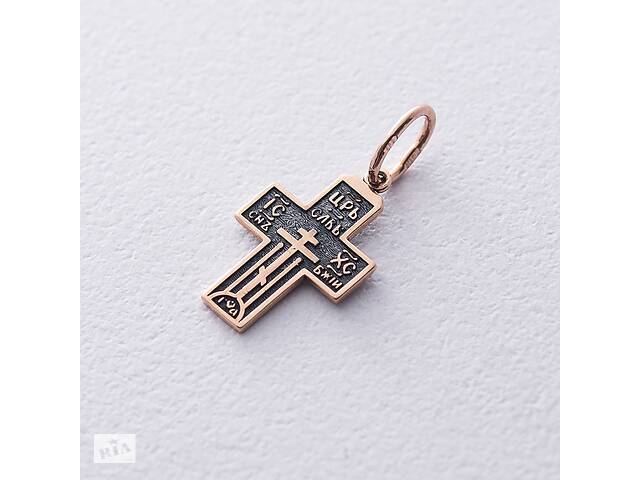 Золотой крестик (чернение) п03250 Оникс