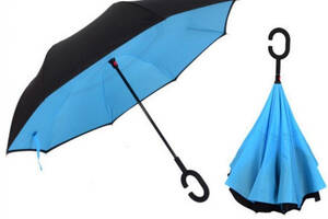 Зонт наоборот Up-brella зонт обратного сложения Черно-голубой (258513)