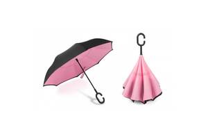 Зонт наоборот Up-brella зонт обратного сложения Розовый (258510)