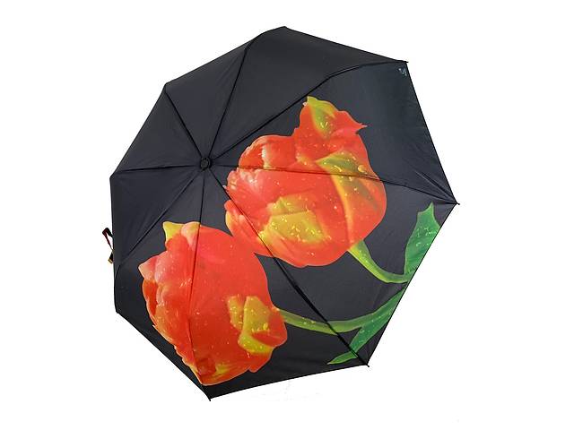 Зонт-полуавтомат Swifts Тюльпаны Черный (18035-2)
