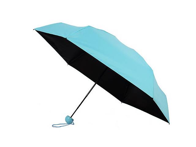 Зонт складной SUNROZ Pill Box Umbrella с футляром Голубой (SUN1294)