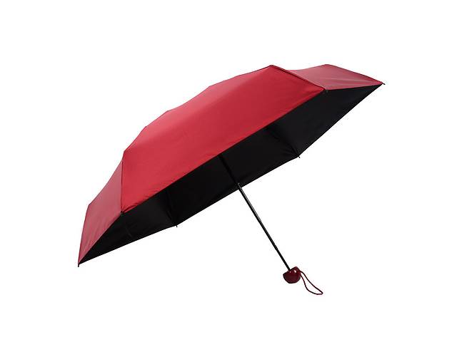 Зонт складной SUNROZ Pill Box Umbrella с футляром Красный (SUN1296)