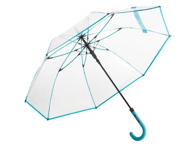 Зонт-трость Fare 7112 с прозрачным куполом Бирюзовый (1108)