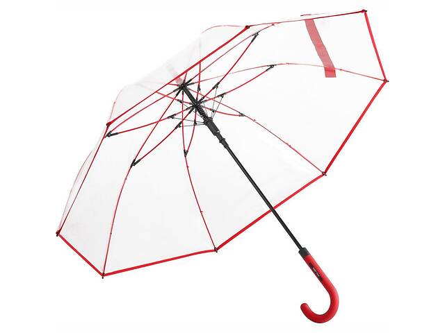 Зонт-трость Fare 7112 с прозрачным куполом Красный (1109)