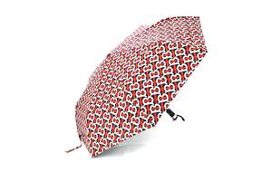 Зонт женский Burberry автоматический, D-118см, защита от солнца, UV (99%), защита от дождя, каркас - Al+Fe, Black-Red