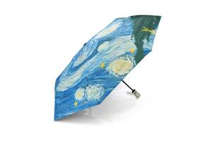 Зонт женский 'Starry Night' автоматический, D-116см, защита от солнца, UV (99%), защита от дождя, каркас - Al+Fe, Blue