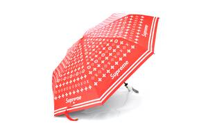 Зонт женский Supreme автоматический, D-120см, защита от солнца, UV (99%), защита от дождя, каркас - Al+Fe, White-red
