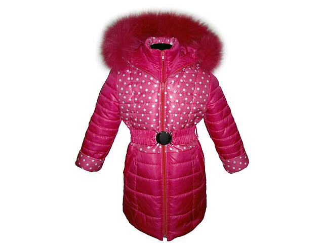 Зимове рожеве пальто на дівчинку 5, 6, 7 років - Фото 1