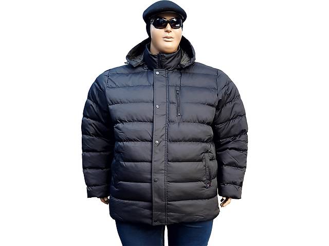 Зимова чоловіча куртка великого розміру з капюшоном