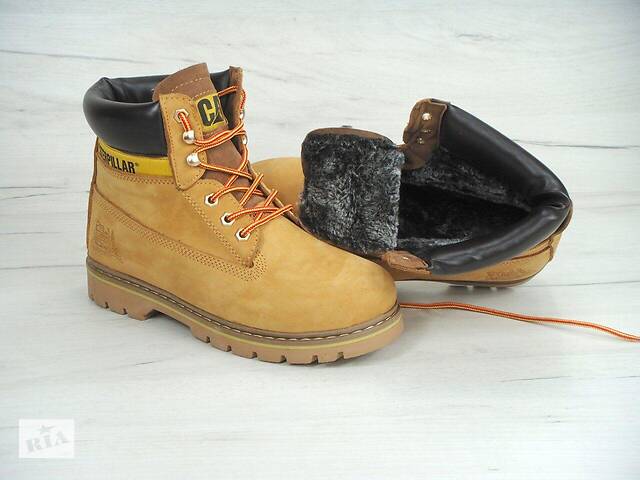 Зимние ботинки Caterpillar Winter Boots Classic Yellow (Зимние ботинки на натуральном меху желтого цвета) 39