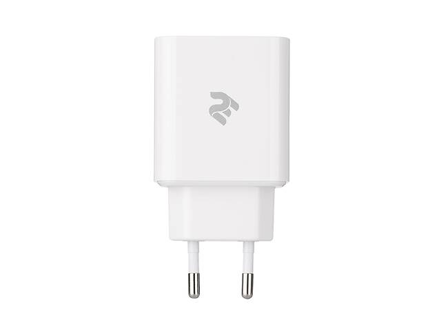 2E Мережеве ЗУ Wall Charger USB-C PD3.0, USB-A QC3.0, Max 30W, white