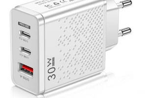 30W Зарядное устройство USB-C*2 +USB*1