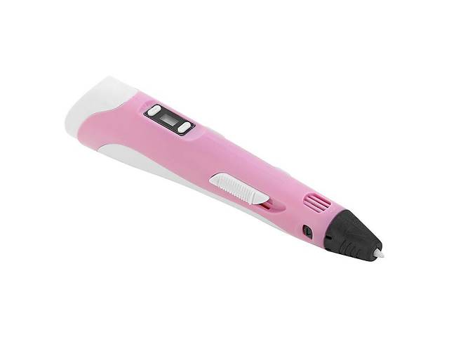 3D ручка c LCD дисплеем 3DPen Hot Draw 3 Pink+Досточка+Ножницы+Комплект эко пластика для рисования 209 метров