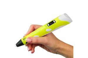 3D ручка c LCD дисплеем 3DPen Hot Draw 3 Yellow Комплект эко пластика для рисования 209 метров