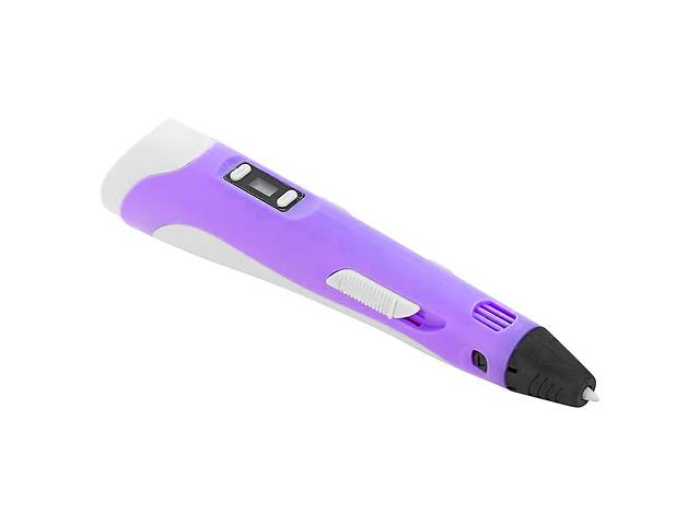 3D ручка c LCD дисплеем и комплектом эко пластика для рисования 3DPen Hot Draw 3 Violet