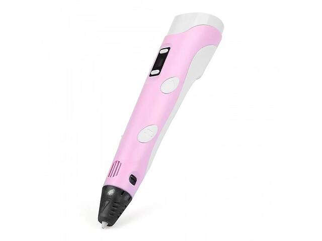 3D ручка c LCD дисплеем и комплектом эко пластика для рисования 3DPen Hot Draw 3 Pink