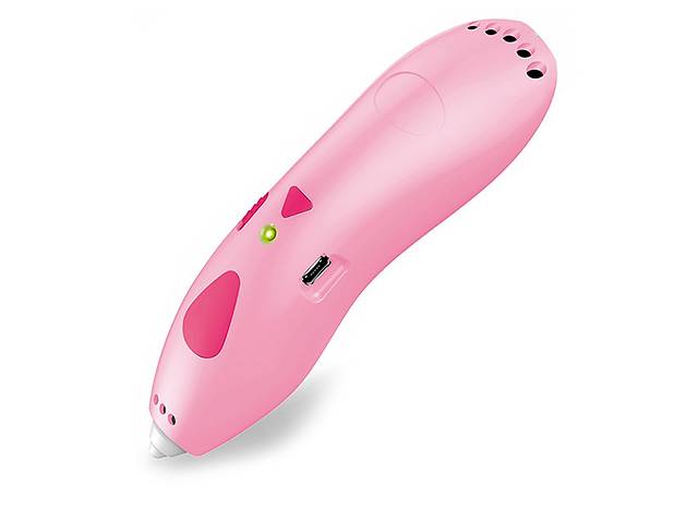 3D ручка с аккумулятором Constract Toys 9901 для объемного рисования пластиком + трафареты и 65м пластика Розовый