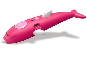 3D ручка с аккумулятором дельфин + трафареты для рисования + 215м пластика 3D Painting Pen 9903 Dolphin Розовый