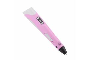 3D ручка с экраном RIAS 3D Pen-2 + пластик 100 метров Pink (3_9541)