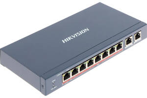 8-портовый неуправляемый POE коммутатор Hikvision DS-3E0310HP-E