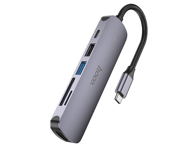 Адаптер Hoco HB28 Type C штекер на HDMI - USB3.0 - USB2.0 - SD - TF 4K 30Hz 60W 20V / 3A