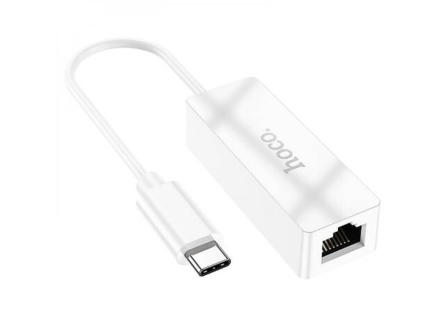 Адаптер переходник для модема и роутера Hoco UA22 Type-C to Ethernet RJ45 100Mbps White