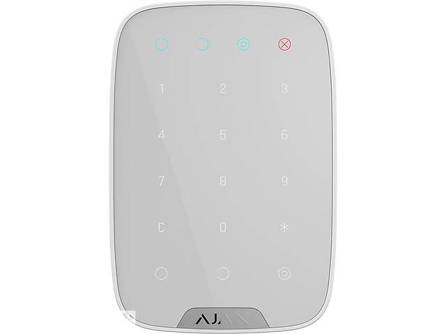 Ajax Беспроводная сенсорная клавиатура KeyPad, Jeweller, 3V*4ААА, белая