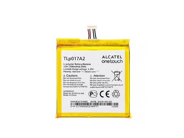 Аккумулятор Alcatel TLp017A2 1700 mAh Idol Mini 6012X AAAA/Original тех.пакет