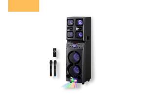 Аккумуляторная акустическая система XPRO HS-TD0655 колонка чемодан 300Вт USB, SD, FM радио, Bluetooth, 2 радиомикрофо...