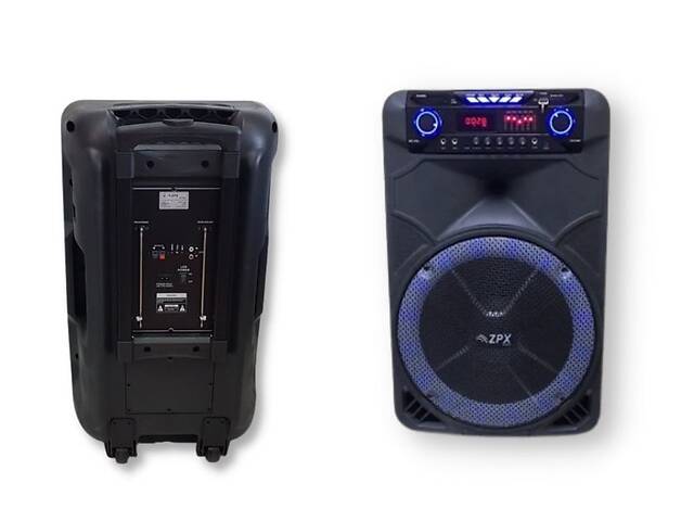 Аккумуляторная акустическая система ZPX 7766 колонка чемодан 150Вт USB, SD, FM радио, Bluetooth, микрофон, ДУ (ZPX 7...